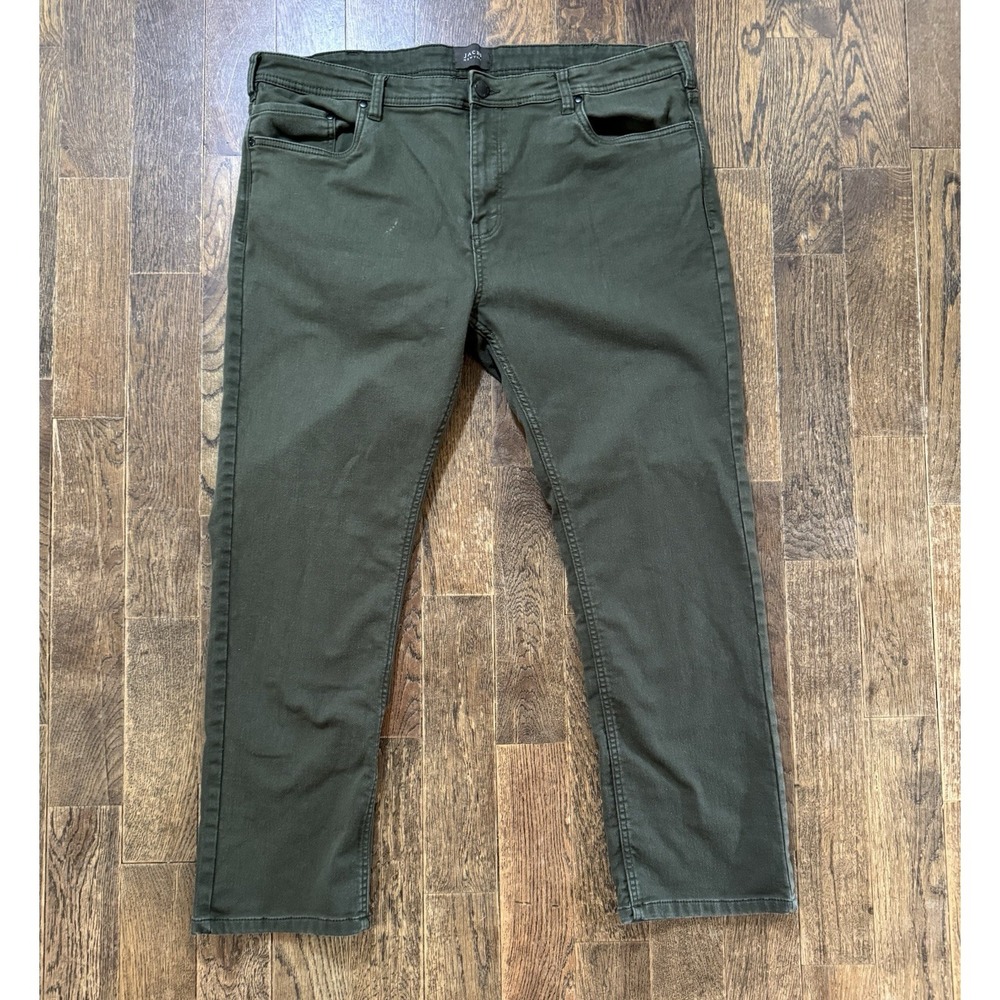 Jachs‎ New York Jeans Men's W40xL29 Olive Green Straight Leg Stretch Regular Fit